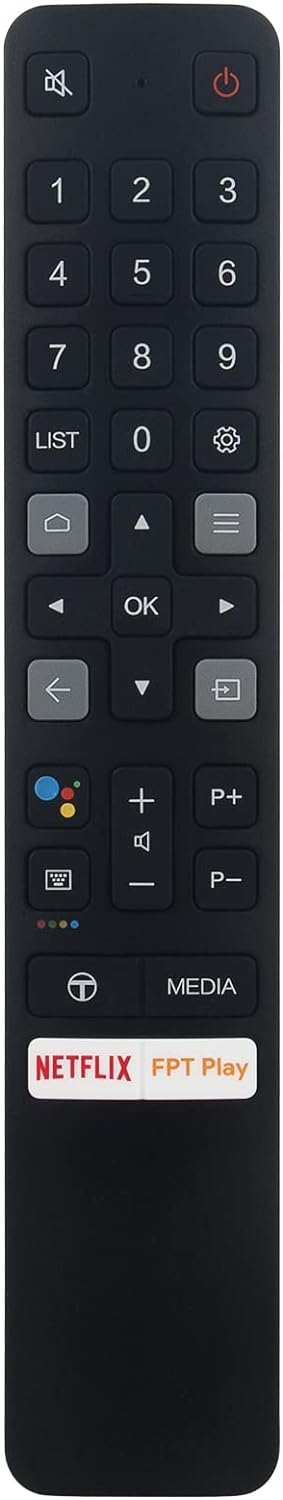ELTERAZONE New Replacement Remote Control, Remote Control Fit, Universal Remote Control Compatible with TCL Smart TV 06-BTZNYY-IRC901V with Netflix FPT Play Key