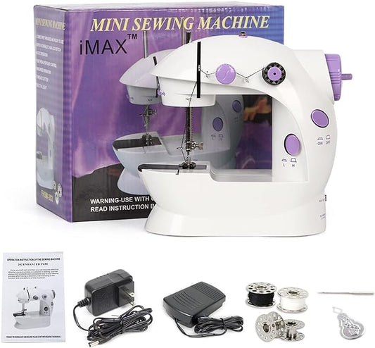 BTY Mini Sewing Machine for Beginner Kids Portable Multi-function Electric Small Household Sewing Machines Compact Handcraft Handheld 2-Speed Sewing Embroidery Machine for Home Travel Ideal Gift