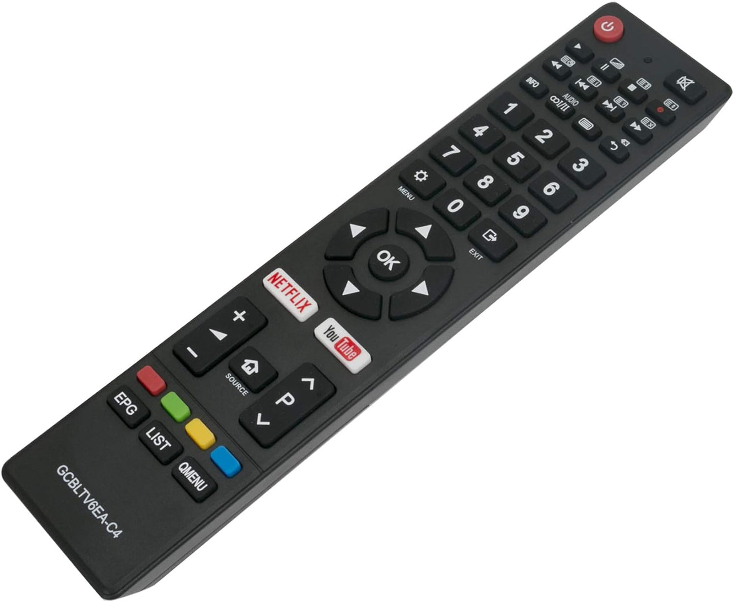 ELTERAZONE New Replacement Remote Control, Remote Control Fit, Universal Remote Control Compatible with Changhong ChiQ TV GCBLTV6EA-C4 U50Q5T U55G6000 UHD50EE6000ISN L32G4000 LED40E5000ISN U43E6000