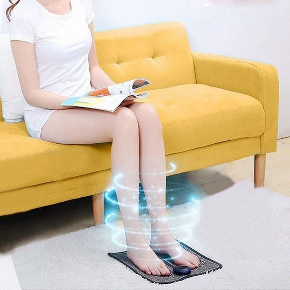 ELTERAZONE Leg Reshaping Foot Massager - Full Automatic Massage Foot Circulation Massager Machine 9 Intensity Levels,Folding Portable Muscle Stimulatior Massage Mat with USB Rechargeable