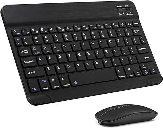 Xukinroy Ultra-Slim Bluetooth Keyboard and Mouse Combo Rechargeable Portable Wireless Keyboard Mouse Set for Apple iPad iPhone iOS 13 and Above Samsung Tablet Phone Smartphone Android Windows